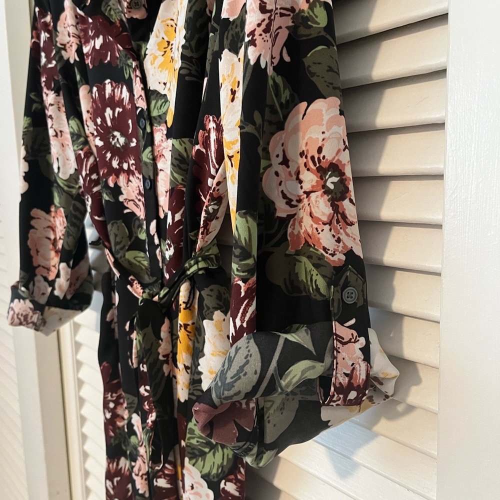 LOFT floral shirt dress - Picture 3 of 4